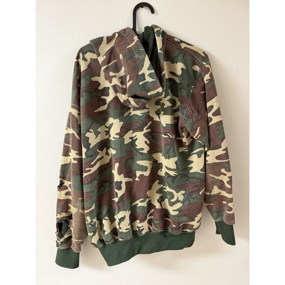 Vintage Camo Zip-Up Hoodie 70’s Made In USA Talon Zipper Sz large - Picture 6 of 6